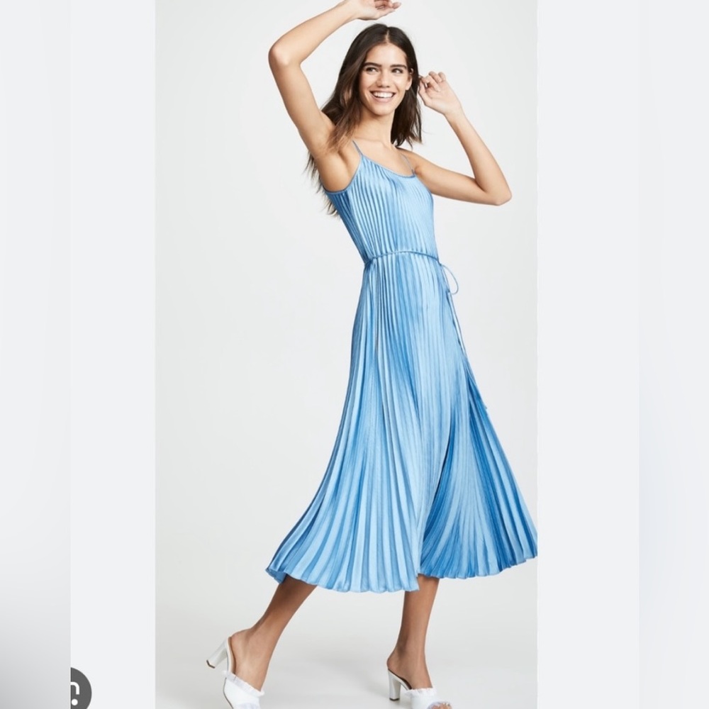 Vince Pleated Cami Dress in blue pumice: S